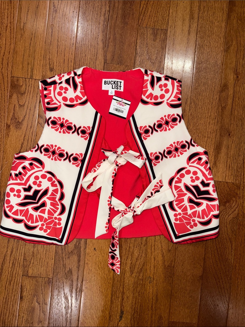 BUCKETLIST Red, White & Black waist coat   Vest